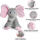 DODODOLA Stuffed Dog Toys Durable Plush Dog Toy with Crinkle Paper Cute Elephant Squeaky Dog Toys Dog Chew Toys for Medium Large Breed